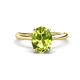 1 - Solina 2.11 ctw Oval Shape Peridot accented Lab Grown Diamond Hidden Halo Engagement Ring 