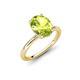 4 - Solina 2.11 ctw Oval Shape Peridot accented Lab Grown Diamond Hidden Halo Engagement Ring 