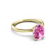3 - Solina 2.71 ctw Oval Shape Created Pink Sapphire accented Lab Grown Diamond Hidden Halo Engagement Ring 