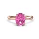 1 - Solina 2.31 ctw Oval Shape Pink Sapphire accented Lab Grown Diamond Hidden Halo Engagement Ring 