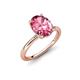 4 - Solina 1.76 ctw Oval Shape Pink Tourmaline accented Lab Grown Diamond Hidden Halo Engagement Ring 