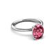 3 - Solina 1.76 ctw Oval Shape Pink Tourmaline accented Lab Grown Diamond Hidden Halo Engagement Ring 