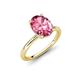 4 - Solina 1.76 ctw Oval Shape Pink Tourmaline accented Lab Grown Diamond Hidden Halo Engagement Ring 