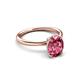3 - Solina 1.76 ctw Oval Shape Pink Tourmaline accented Lab Grown Diamond Hidden Halo Engagement Ring 
