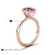 5 - Solina 1.76 ctw Oval Shape Pink Tourmaline accented Lab Grown Diamond Hidden Halo Engagement Ring 