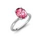 4 - Solina 1.76 ctw Oval Shape Pink Tourmaline accented Lab Grown Diamond Hidden Halo Engagement Ring 