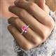 2 - Solina 1.76 ctw Oval Shape Pink Tourmaline accented Lab Grown Diamond Hidden Halo Engagement Ring 