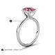 5 - Solina 1.76 ctw Oval Shape Pink Tourmaline accented Lab Grown Diamond Hidden Halo Engagement Ring 