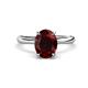 1 - Solina 2.31 ctw Oval Shape Red Garnet accented Lab Grown Diamond Hidden Halo Engagement Ring 