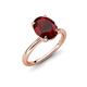 4 - Solina 2.31 ctw Oval Shape Red Garnet accented Lab Grown Diamond Hidden Halo Engagement Ring 