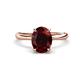 1 - Solina 2.31 ctw Oval Shape Red Garnet accented Lab Grown Diamond Hidden Halo Engagement Ring 