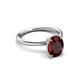 3 - Solina 2.31 ctw Oval Shape Red Garnet accented Lab Grown Diamond Hidden Halo Engagement Ring 