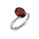 4 - Solina 2.31 ctw Oval Shape Red Garnet accented Lab Grown Diamond Hidden Halo Engagement Ring 