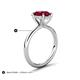 5 - Solina 2.61 ctw Oval Shape Created Ruby accented Lab Grown Diamond Hidden Halo Engagement Ring 