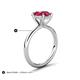5 - Solina 2.61 ctw Oval Shape Ruby accented Lab Grown Diamond Hidden Halo Engagement Ring 
