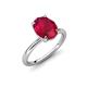 4 - Solina 2.61 ctw Oval Shape Ruby accented Lab Grown Diamond Hidden Halo Engagement Ring 