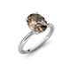 4 - Solina 1.86 ctw Oval Shape Smoky Quartz accented Lab Grown Diamond Hidden Halo Engagement Ring 