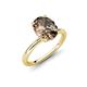 4 - Solina 1.86 ctw Oval Shape Smoky Quartz accented Lab Grown Diamond Hidden Halo Engagement Ring 