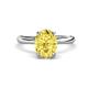 1 - Solina 2.31 ctw Oval Shape Yellow Sapphire accented Lab Grown Diamond Hidden Halo Engagement Ring 