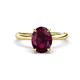 1 - Solina 2.41 ctw Oval Shape Rhodolite Garnet accented Lab Grown Diamond Hidden Halo Engagement Ring 
