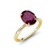 4 - Solina 2.41 ctw Oval Shape Rhodolite Garnet accented Lab Grown Diamond Hidden Halo Engagement Ring 