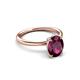 3 - Solina 2.41 ctw Oval Shape Rhodolite Garnet accented Lab Grown Diamond Hidden Halo Engagement Ring 