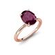 4 - Solina 2.41 ctw Oval Shape Rhodolite Garnet accented Lab Grown Diamond Hidden Halo Engagement Ring 