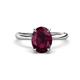 1 - Solina 2.41 ctw Oval Shape Rhodolite Garnet accented Lab Grown Diamond Hidden Halo Engagement Ring 