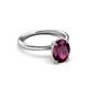 3 - Solina 2.41 ctw Oval Shape Rhodolite Garnet accented Lab Grown Diamond Hidden Halo Engagement Ring 