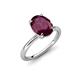 4 - Solina 2.41 ctw Oval Shape Rhodolite Garnet accented Lab Grown Diamond Hidden Halo Engagement Ring 