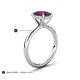 5 - Solina 2.41 ctw Oval Shape Rhodolite Garnet accented Lab Grown Diamond Hidden Halo Engagement Ring 