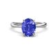 1 - Solina 1.86 ctw Oval Shape Tanzanite accented Lab Grown Diamond Hidden Halo Engagement Ring 
