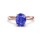 1 - Solina 1.86 ctw Oval Shape Tanzanite accented Lab Grown Diamond Hidden Halo Engagement Ring 