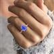 2 - Solina 1.86 ctw Oval Shape Tanzanite accented Lab Grown Diamond Hidden Halo Engagement Ring 