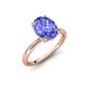 4 - Solina 1.86 ctw Oval Shape Tanzanite accented Lab Grown Diamond Hidden Halo Engagement Ring 