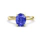 1 - Solina 1.86 ctw Oval Shape Tanzanite accented Lab Grown Diamond Hidden Halo Engagement Ring 