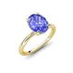 4 - Solina 1.86 ctw Oval Shape Tanzanite accented Lab Grown Diamond Hidden Halo Engagement Ring 