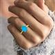 2 - Solina 1.61 ctw Oval Shape Turquoise accented Lab Grown Diamond Hidden Halo Engagement Ring 