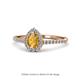 1 - Arella 1.24 ctw Citrine and Lab Grown Diamond Women Halo Engagement Ring 