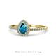 1 - Arella 1.85 ctw London Blue Topaz and Lab Grown Diamond Women Halo Engagement Ring 