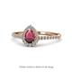 1 - Arella 1.55 ctw Rhodolite Garnet and Lab Grown Diamond Women Halo Engagement Ring 