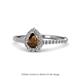 1 - Arella 1.20 ctw Smoky Quartz and Lab Grown Diamond Women Halo Engagement Ring 