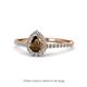 1 - Arella 1.20 ctw Smoky Quartz and Lab Grown Diamond Women Halo Engagement Ring 