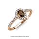 3 - Arella 1.20 ctw Smoky Quartz and Lab Grown Diamond Women Halo Engagement Ring 