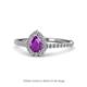 1 - Arella 1.40 ctw Amethyst and Lab Grown Diamond Women Halo Engagement Ring 
