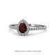 1 - Arella 1.55 ctw Red Garnet and Lab Grown Diamond Women Halo Engagement Ring 