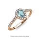 3 - Arella 1.40 ctw Aquamarine and Lab Grown Diamond Women Halo Engagement Ring 