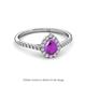 5 - Arella 1.40 ctw Amethyst and Lab Grown Diamond Women Halo Engagement Ring 