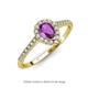 3 - Arella 1.40 ctw Amethyst and Lab Grown Diamond Women Halo Engagement Ring 