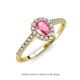 3 - Arella 1.25 ctw Pink Tourmaline and Lab Grown Diamond Women Halo Engagement Ring 